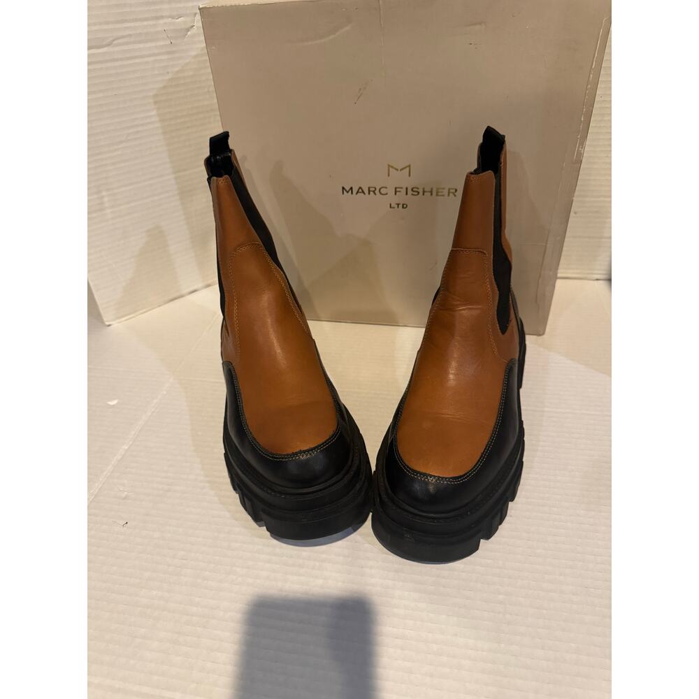 Marc Fisher Morgan Chelsea Lug Boot 9.5M Cognac Leather NEW Display boot - Picture 4 of 5